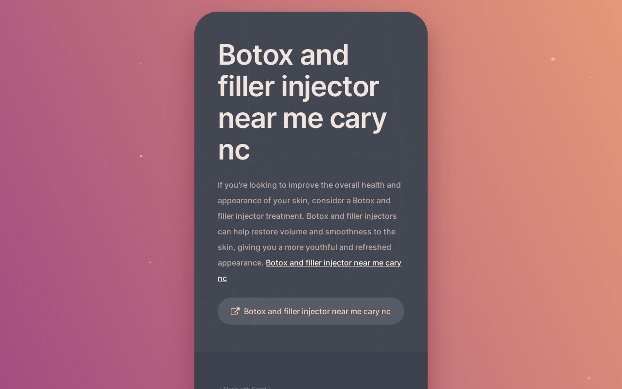 Botox and filler injector near me cary nc